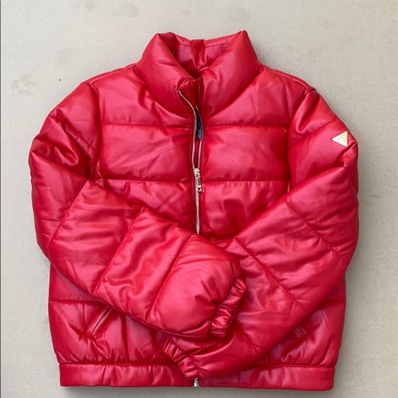 NEW GUESS Valetta Faux-Leather Puffer Jacket - Picture 7 of 9